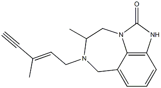 4,5,6,7-Tetrahydro-5-methyl-6-[(E)-3-methyl-2-penten-4-ynyl]imidazo[4,5,1-jk][1,4]benzodiazepin-2(1H)-one 结构式