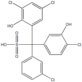 (3-Chlorophenyl)(4-chloro-3-hydroxyphenyl)(3,5-dichloro-2-hydroxyphenyl)methanesulfonic acid 结构式