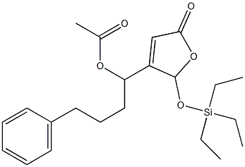 Acetic acid 1-[[2,5-dihydro-5-oxo-2-(triethylsiloxy)furan]-3-yl]-4-phenylbutyl ester 结构式