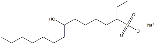 8-Hydroxypentadecane-3-sulfonic acid sodium salt 结构式