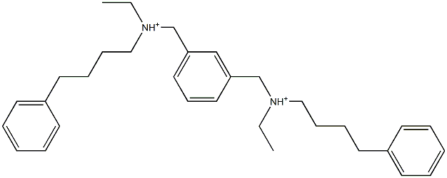 1,3-Phenylenebis[N-ethyl-N-(4-phenylbutyl)methanaminium] 结构式
