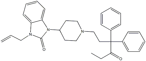 1-Allyl-3-[1-(3,3-diphenyl-4-oxohexyl)-4-piperidyl]-1H-benzimidazol-2(3H)-one 结构式