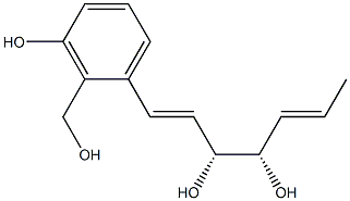 (1E,3R,4S,5E)-1-(2-Hydroxymethyl-3-hydroxyphenyl)-1,5-heptadiene-3,4-diol 结构式