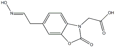 2-[[2,3-Dihydro-2-oxo-6-[2-(hydroxyimino)ethyl]benzoxazol]-3-yl]acetic acid 结构式