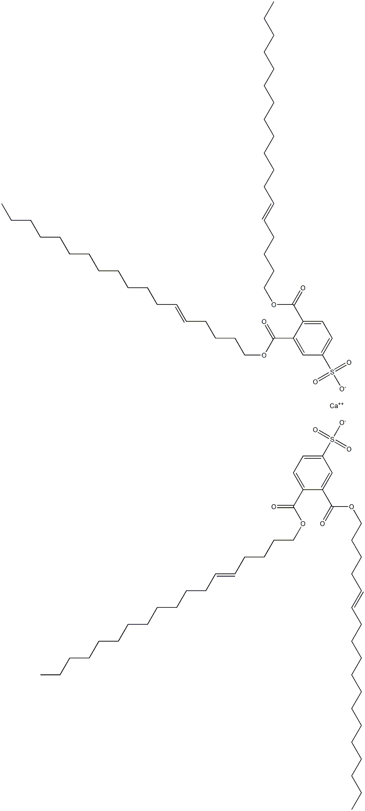 Bis[3,4-di(5-octadecenyloxycarbonyl)benzenesulfonic acid]calcium salt 结构式