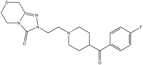 2-[2-[4-(4-Fluorobenzoyl)-1-piperidinyl]ethyl]-5,6-dihydro-8H-1,2,4-triazolo[3,4-c][1,4]oxazin-3(2H)-one 结构式