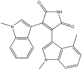 3-(1,4-Dimethyl-1H-indol-3-yl)-4-(1-methyl-1H-indol-3-yl)-1H-pyrrole-2,5-dione 结构式