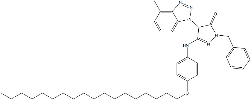 1-Benzyl-4-(4-methyl-1H-benzotriazol-1-yl)-3-(4-octadecyloxyanilino)-5(4H)-pyrazolone 结构式