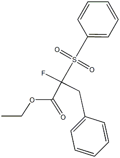 3-Phenyl-2-phenylsulfonyl-2-fluoropropionic acid ethyl ester 结构式