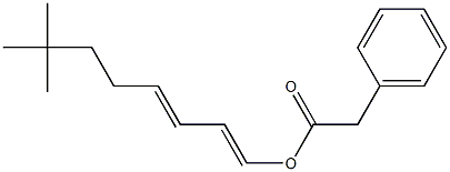 Phenylacetic acid 7,7-dimethyl-1,3-octadienyl ester 结构式