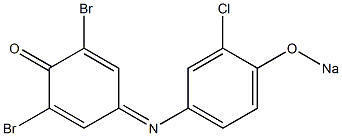 2,6-Dibromo-4-[[3-chloro-4-(sodiooxy)phenyl]imino]-2,5-cyclohexadiene-1-one 结构式