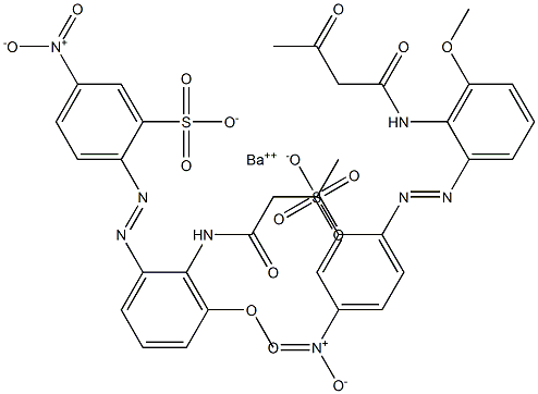 Bis[2-[2-(1,3-dioxobutylamino)-3-methoxyphenylazo]-5-nitrobenzenesulfonic acid]barium salt 结构式