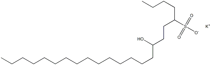 8-Hydroxytricosane-5-sulfonic acid potassium salt 结构式