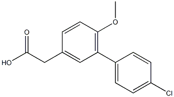 4'-Chloro-6-methoxy-1,1'-biphenyl-3-acetic acid 结构式
