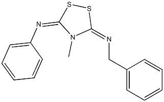 3-Benzylimino-4-methyl-5-phenylimino-1,2,4-dithiazolidine 结构式