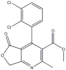 5,7-Dihydro-5-oxo-2-methyl-4-(2,3-dichlorophenyl)furo[3,4-b]pyridine-3-carboxylic acid methyl ester 结构式