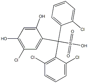 (2-Chlorophenyl)(2,6-dichlorophenyl)(5-chloro-2,4-dihydroxyphenyl)methanesulfonic acid 结构式