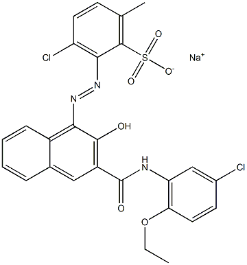 3-Chloro-6-methyl-2-[[3-[[(3-chloro-6-ethoxyphenyl)amino]carbonyl]-2-hydroxy-1-naphtyl]azo]benzenesulfonic acid sodium salt 结构式