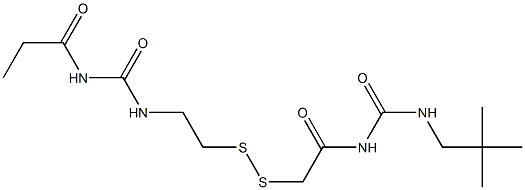 1-Propanoyl-3-[2-[[(3-neopentylureido)carbonylmethyl]dithio]ethyl]urea 结构式