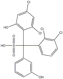 (2,3-Dichlorophenyl)(2,4-dichloro-6-hydroxyphenyl)(3-hydroxyphenyl)methanesulfonic acid 结构式