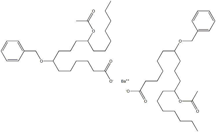 Bis(7-benzyloxy-11-acetyloxystearic acid)barium salt 结构式