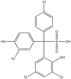 (4-Chlorophenyl)(3-chloro-4-hydroxyphenyl)(3,5-dichloro-2-hydroxyphenyl)methanesulfonic acid 结构式