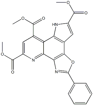 5-Phenyl-1H-1,6,7-triaza-4-oxabenzo[e]-as-indacene-2,8,10-tricarboxylic acid trimethyl ester 结构式