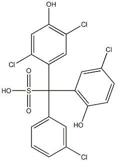 (3-Chlorophenyl)(3-chloro-6-hydroxyphenyl)(2,5-dichloro-4-hydroxyphenyl)methanesulfonic acid 结构式