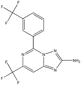 2-Amino-5-[3-trifluoromethylphenyl]-7-trifluoromethyl[1,2,4]triazolo[1,5-c]pyrimidine 结构式