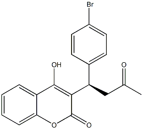 4-Hydroxy-3-[(1R)-3-oxo-1-(4-bromophenyl)butyl]-2H-1-benzopyran-2-one 结构式