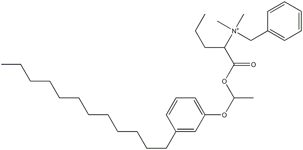 N,N-Dimethyl-N-benzyl-N-[1-[[1-(3-dodecylphenyloxy)ethyl]oxycarbonyl]butyl]aminium 结构式