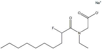 N-Ethyl-N-(2-fluorodecanoyl)glycine sodium salt 结构式