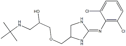 2-tert-Butylamino-1-[[[2-(2,6-dichlorophenylimino)imidazolidin-4-yl]methoxy]methyl]ethanol 结构式
