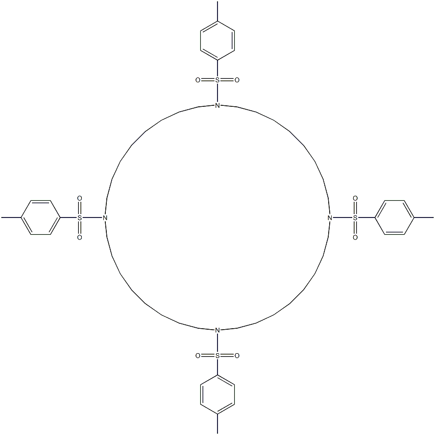 1,10,19,28-Tetrakis(4-methylphenylsulfonyl)-1,10,19,28-tetraazacyclohexatriacontane 结构式