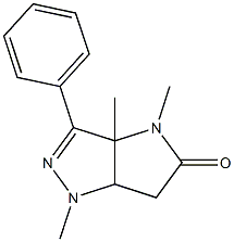 1,3a,4,6a-Tetrahydro-1-methyl-3-phenyl-3a-methyl-4-methylpyrrolo[3,2-c]pyrazol-5(6H)-one 结构式