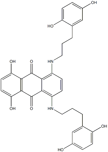 1,4-Bis[3-(2,5-dihydroxyphenyl)propylamino]-5,8-dihydroxyanthraquinone 结构式