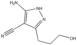 5-Amino-3-[3-hydroxypropyl]-1H-pyrazole-4-carbonitrile 结构式