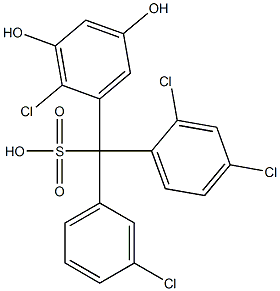 (3-Chlorophenyl)(2,4-dichlorophenyl)(2-chloro-3,5-dihydroxyphenyl)methanesulfonic acid 结构式