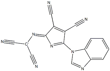 Dicyano[3,4-dicyano-5-(1H-benzimidazol-1-yl)-2H-pyrrol-2-ylideneamino]methanide 结构式
