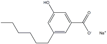 3-Hexyl-5-hydroxybenzoic acid sodium salt 结构式