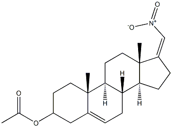 3-Acetoxy-17-(nitromethylene)androst-5-ene 结构式