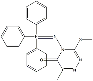 4-[(Triphenylphosphoranylidene)amino]-3-(methylthio)-6-methyl-1,2,4-triazin-5(4H)-one 结构式