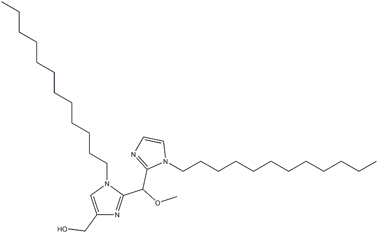 1-Dodecyl-2-[(1-dodecyl-1H-imidazol-2-yl)(methoxy)methyl]-1H-imidazole-4-methanol 结构式
