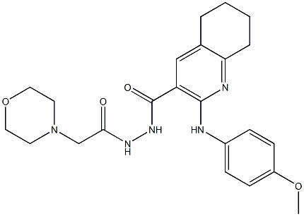 N'-[2-Morpholinoacetyl]-2-[(4-methoxyphenyl)amino]-5,6,7,8-tetrahydroquinoline-3-carbohydrazide 结构式