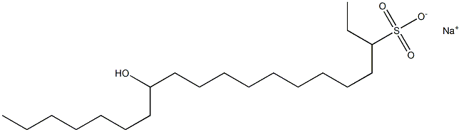 13-Hydroxyicosane-3-sulfonic acid sodium salt 结构式