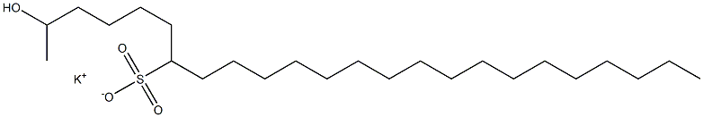 2-Hydroxytetracosane-7-sulfonic acid potassium salt 结构式