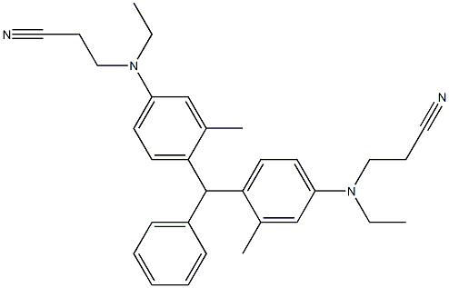 4,4'-(Phenylmethylene)bis[3-methyl-N-ethyl-N-(2-cyanoethyl)benzenamine] 结构式