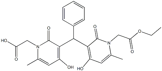 3,3'-(Benzylidene)bis(1,2-dihydro-4-hydroxy-6-methyl-2-oxopyridine-1-acetic acid ethyl) ester 结构式