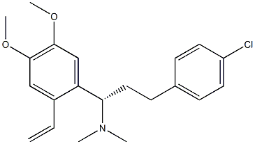 [S,(-)]-3-(p-Chlorophenyl)-1-(4,5-dimethoxy-2-vinylphenyl)-N,N-dimethyl-1-propanamine 结构式