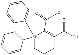 1,1-Diphenyl-1-sila-2-cyclohexene-2,3-bis(carboxylic acid methyl) ester 结构式